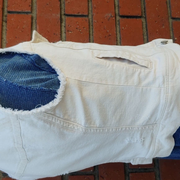 American Rag Denim Vest in Off White Cream Women's Small - Picture 6 of 12